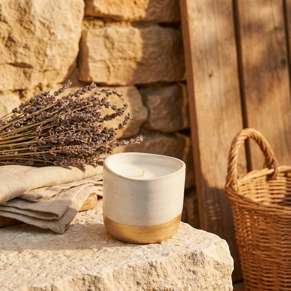 Bougie Essence d’Azur en céramique – Fleur d’Oranger & Néroli