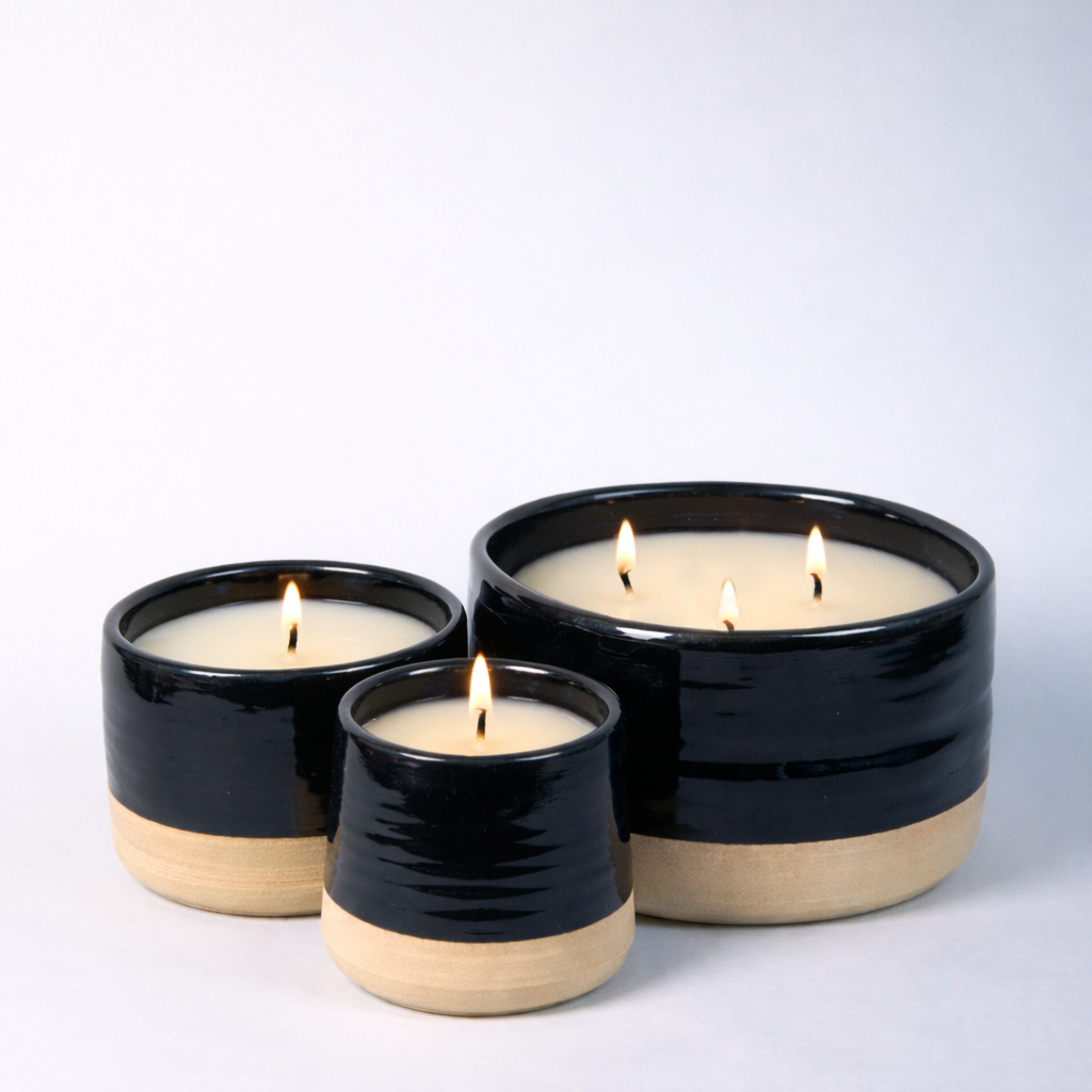 Bougie Or Rouge du Midi en céramique – Safran & Mandarine