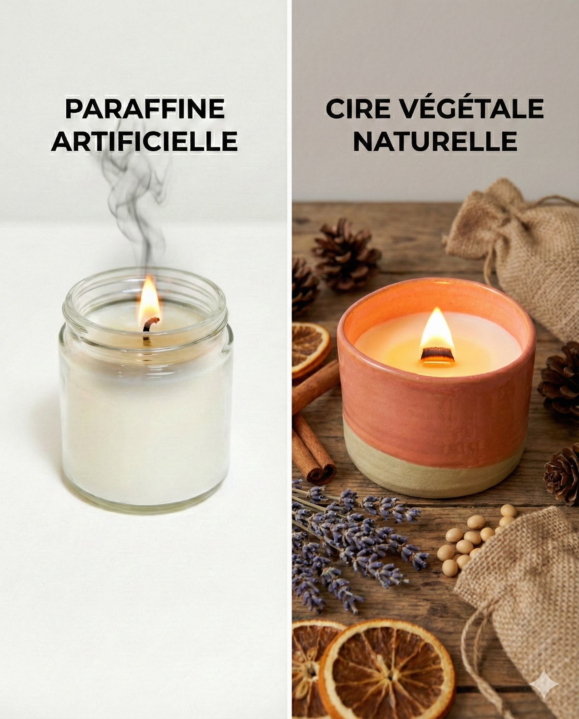 Bougie Naturelle vs Paraffine : Pourquoi choisir la Cire Végétale pour votre intérieur ?