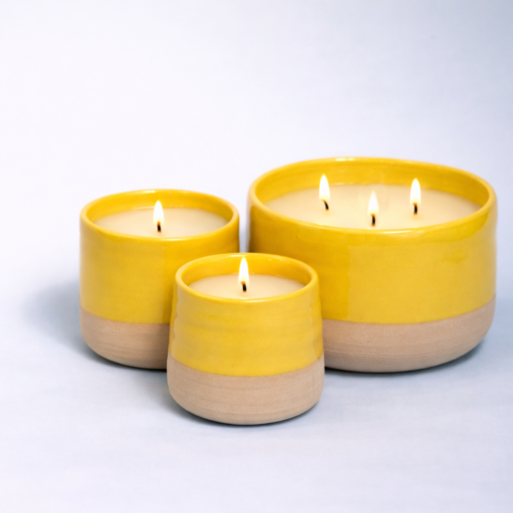 Bougie Farniente en céramique – Lavande & Fleur de Tiaré